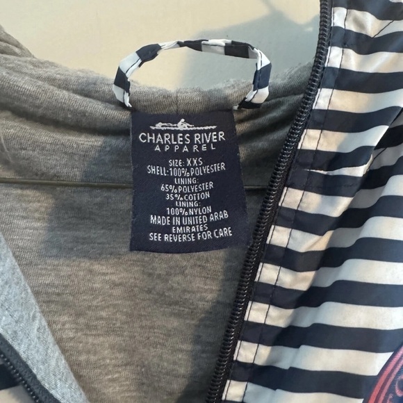 Charles River Apparel Striped pullover jacket - Navy and White - Picture 3 of 7